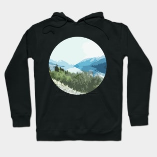 Calm Lake Snow Mountains Abstract Hoodie